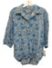Holly Shae Design Size One Size Blue & White Cotton Puff 1/2 Sleeve Sash Top Blue & White / One Size
