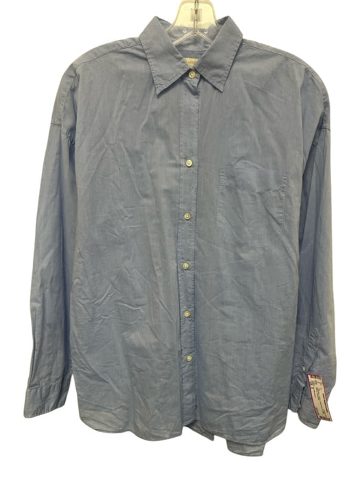 Ann Mashburn Size S Light Blue Cotton Long Sleeve Collar Blouse Top Light Blue / S