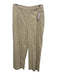 Ann Mashburn Size 10 Beige Linen & Cotton Side Zip Wide Leg Pockets Pants Beige / 10