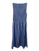 Hill House Size M Blue & White Cotton Shirred Pinstripe Boatneck Midi Dress Blue & White / M