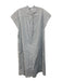 Ann Mashburn Size L Light blue & white Cotton Stripe Button Down Midi Dress Light blue & white / L