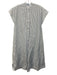 Ann Mashburn Size L Light blue & white Cotton Stripe Button Down Midi Dress Light blue & white / L