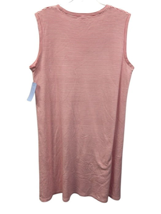 Lake Size L Red & White Pima Cotton Stripe Sleeveless Shift Dress Red & White / L