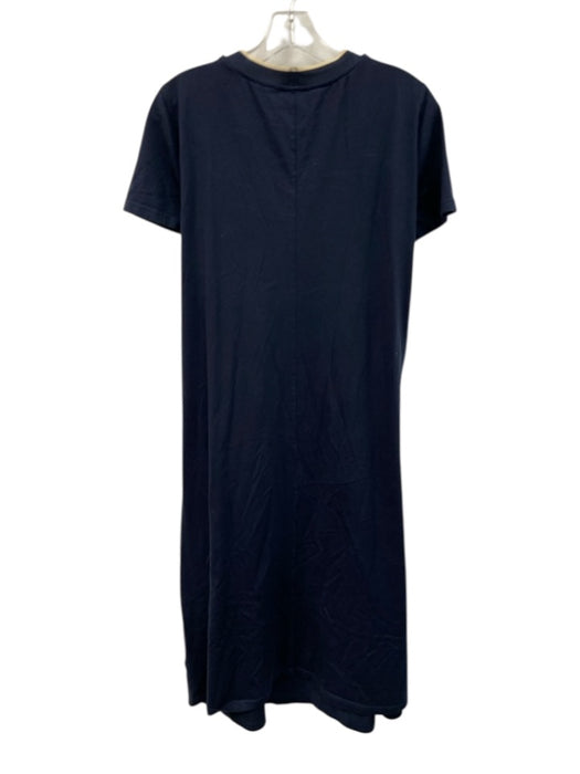 Tuckernuck Size L Navy Blue Cotton Cap Sleeve Contrast Trim Midi Dress Navy Blue / L