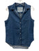 Frank & Eileen Size S Blue Cotton Chambray Button Down Patch Pocket Top Blue / S