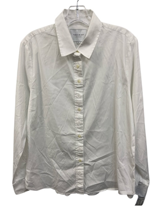The Shirt Rochelle Behrens Size XL White Cotton Blend Button Down Top White / XL