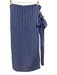 Ann Mashburn Size M Blue White & Black Cotton Blend dotted stripe Wrap Skirt Blue White & Black / M