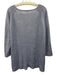 Ann Mashburn Size XL Light Blue Linen Ribbed Trim V Neck Side Slits Sweater Light Blue / XL