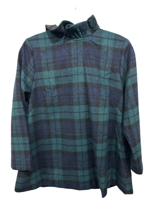 Tuckernuck Size L Blue, Green, Black Wool Blend Tartan Plaid Long Sleeve Top Blue, Green, Black / L