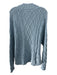 Molly Moorkamp Size L Blue Cotton Cable Knit Mock Neck Sweater Blue / L