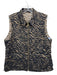 Hinson Wu Size 1 Brown & Black Cotton Front Zip Reversable Collared Quilted Vest Brown & Black / 1