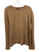 Jenni Kayne Size L Tan Wool Blend Knit Rolled hemline Ribbed Hem Sweater Tan / L