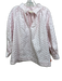 Ann Mashburn Size S Pale Pink & White Cotton Long Balloon Sleeve V Neck Top Pale Pink & White / S