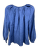 Ann Mashburn Size S Blue Cotton Long Balloon Sleeve Hook & Eye Closure Top Blue / S