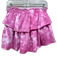Love Shack Fancy Size XS Pink Cotton Elastic Waist Tie Dye Tiered Mini Skirt Pink / XS