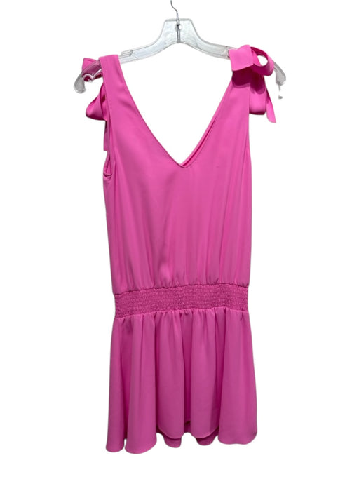 Amanda Uprichard Size XS Hot pink Polyester Smocked Sleeveless Dress Hot pink / XS