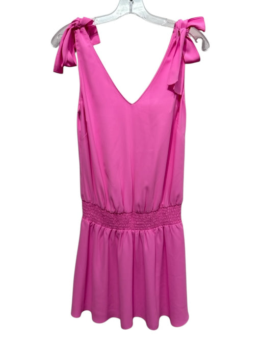 Amanda Uprichard Size XS Hot pink Polyester Smocked Sleeveless Dress Hot pink / XS