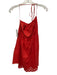 Show Me Your Mumu Size S Red Cotton Eyelet Sleeveless Tie Neck Dress Red / S