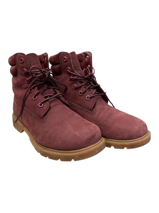 Timberland Shoe Size 7.5 Burgundy Leather & Suede round toe Ankle Boots Shoes Burgundy / 7.5