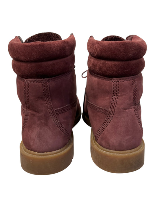 Timberland Shoe Size 7.5 Burgundy Leather & Suede round toe Ankle Boots Shoes Burgundy / 7.5