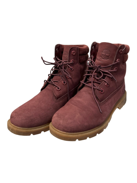 Timberland Shoe Size 7.5 Burgundy Leather & Suede round toe Ankle Boots Shoes Burgundy / 7.5