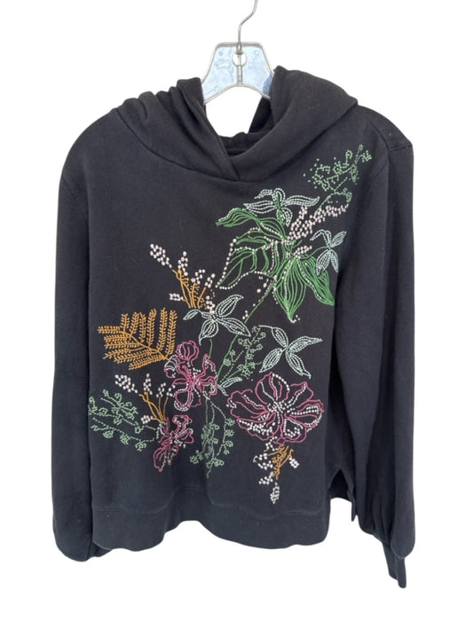 Maeve Size S Dark Grey Hoodie Floral Embroidery Sweatshirt Dark Grey / S