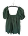 Hyacinth House Size XS Forest Green Cotton Short Balloon Sleeve Baby Doll Dress Forest Green / XS