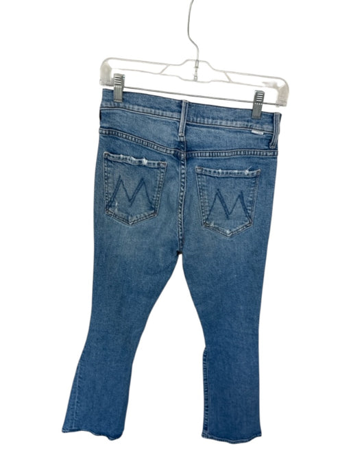 Mother Size 27 Med Light Wash Cotton Blend High Waist Distressed Bootcut Jeans Med Light Wash / 27