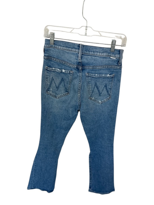 Mother Size 27 Med Light Wash Cotton Blend High Waist Distressed Bootcut Jeans Med Light Wash / 27