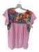 J. Marie Size M Pink & Multi Rayon & Linen Short Sleeve Lined Dress Pink & Multi / M
