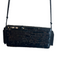 La Regale Black Sequin Cord Envelope Flap Snap Button Tassels Bag Black / Mini