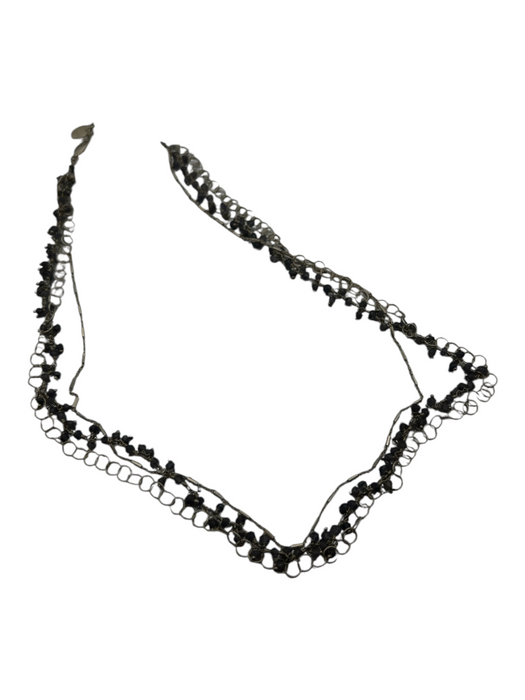 Anna Balkan Silver & Gray Stearling silver Lobster Clasp Mulit Strands Necklace Silver & Gray