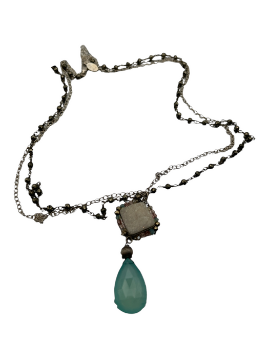 Anna Balkan Blue, Green & Multi Silver Multi gemstones Beads Necklace Blue, Green & Multi