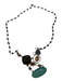Anna Balkan Brown & Blue Silver Bead Gemstone Sparkle Long Necklace Brown & Blue
