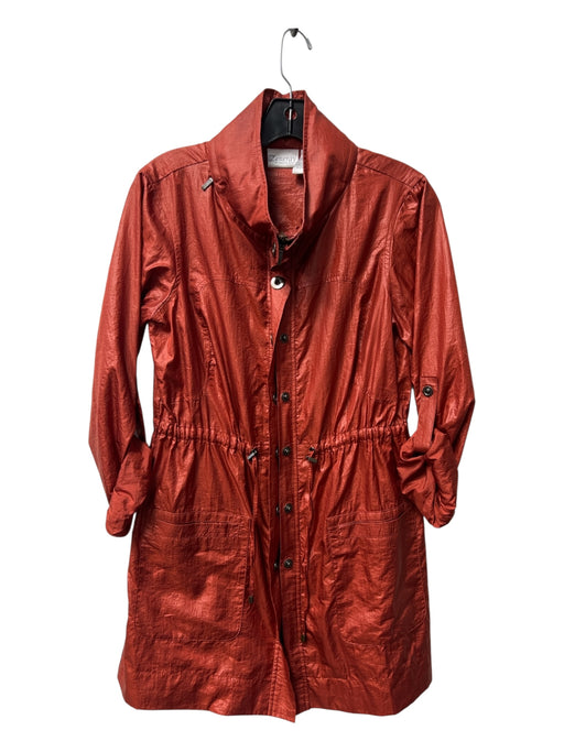 Zenergy Size 0 Red No Fabric Tag Zipper & Button Front Long Sleeve Jacket Red / 0