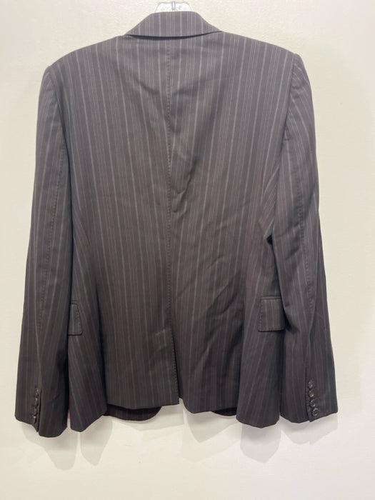 Gucci Size 42 Brown Wool Pinstripe 1 Button Blazer