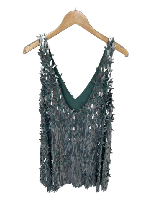Free People Size S Silver & Green Sequin Sleeveless Shift Dress Dress Silver & Green / S