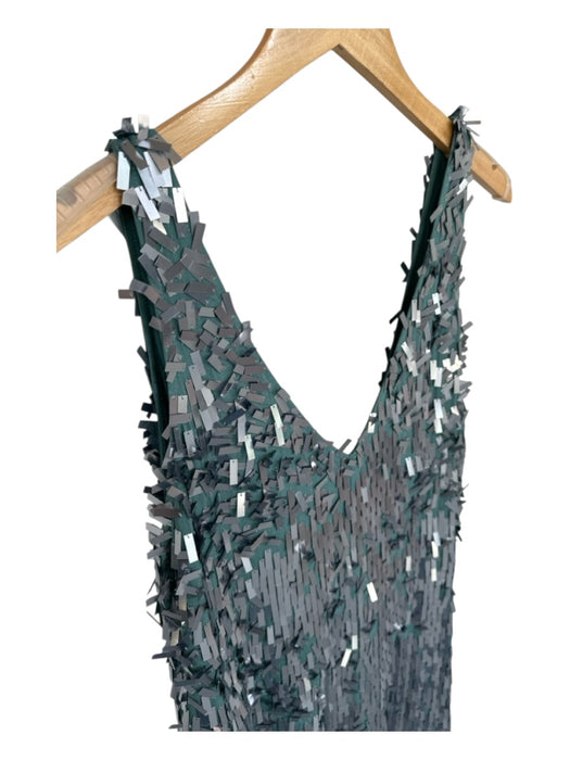 Free People Size S Silver & Green Sequin Sleeveless Shift Dress Dress Silver & Green / S