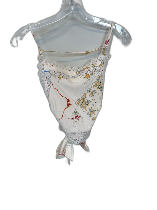 Reformation Size S Cream Rayon Floral Lace Detail Top Cream / S