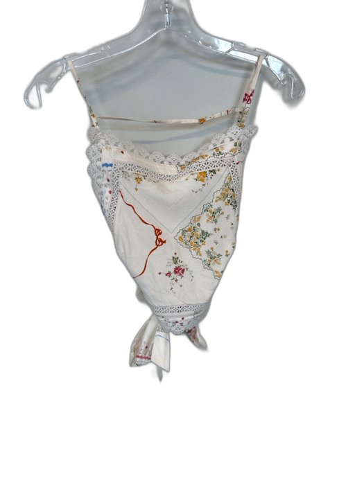 Reformation Size S Cream Rayon Floral Lace Detail Top Cream / S