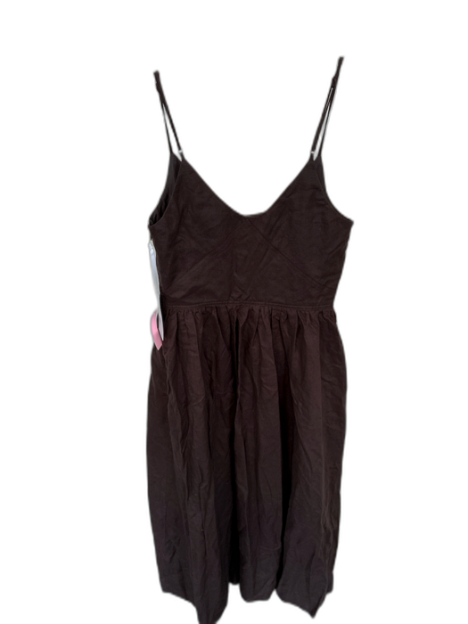 Torn By Ronny Kobo Size M Brown Linen Blend Spaghetti Strap A-line corset Dress Brown / M