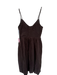 Torn By Ronny Kobo Size M Brown Linen Blend Spaghetti Strap A-line corset Dress Brown / M