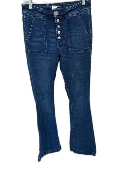 Dear John Size 25 Dark Wash Cotton Blend Button Fly Flare Jeans Dark Wash / 25