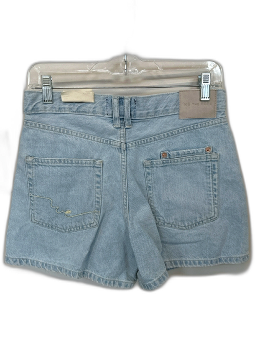 Free People Size 25 Light Wash Cotton Button Fly Baggy Fit Shorts Light Wash / 25