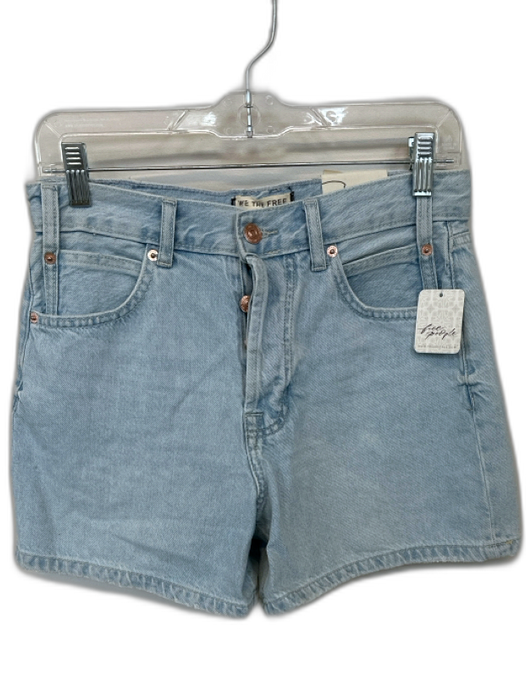 Free People Size 25 Light Wash Cotton Button Fly Baggy Fit Shorts Light Wash / 25