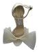 Jimmy Choo Shoe Size 39 Ivory Canvas Tulle Bow Stiletto Ankle Strap Sandals Ivory / 39