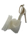 Jimmy Choo Shoe Size 39 Ivory Canvas Tulle Bow Stiletto Ankle Strap Sandals Ivory / 39