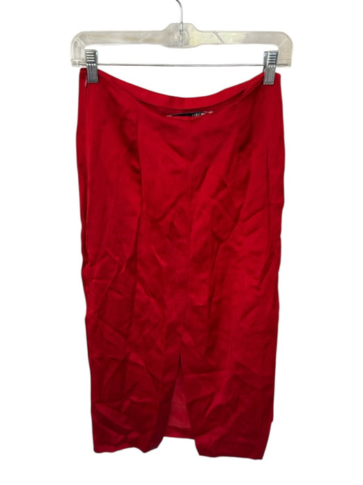 Zara Size M Red Polyester Side Zip Maxi Skirt Red / M