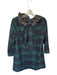 Tuckernuck Size M Green & Black Wool Blend Long Sleeve Plaid Ruffle Neck Dress Green & Black / M