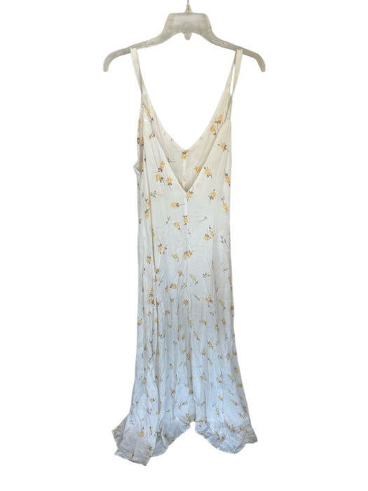 Flynn Skye Size Est S White & yellow Rayon Sleeveless Flowers V Neck Maxi Dress White & yellow / Est S